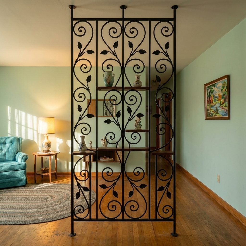 That Wrought Iron Room Divider with All the Scrollwork