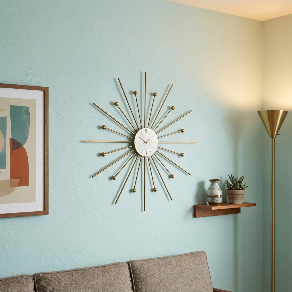 The Starburst Wall Clock With Brass Spokes That Made Every Wall Look Like It Was Exploding