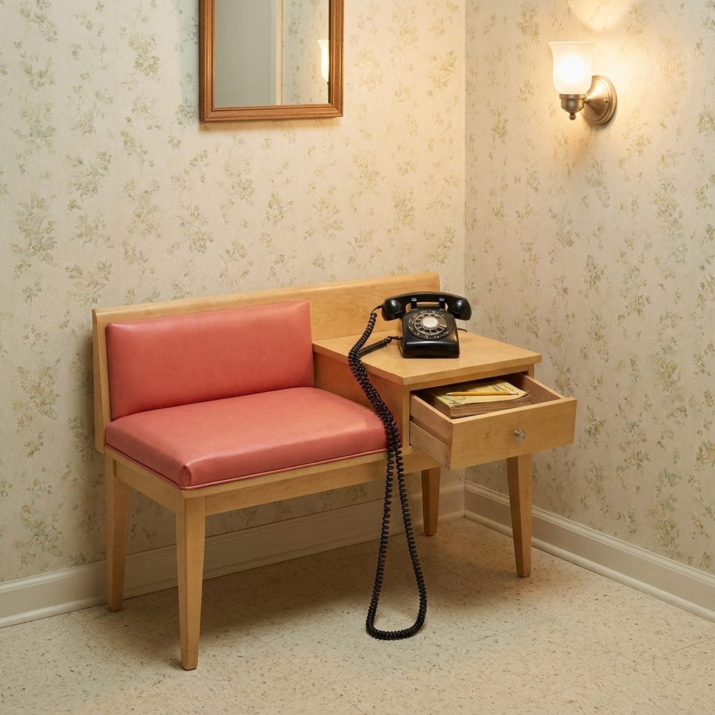 The Rotary Dial Phone Sitting on Its Own Little Gossip Bench
