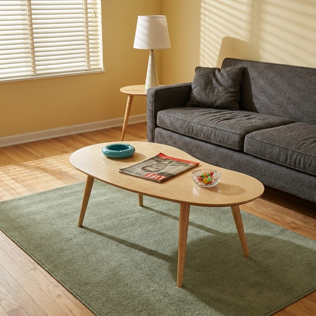 The Kidney-Shaped Coffee Table With Tapered Legs That Somehow Ended Up in Every Living Room