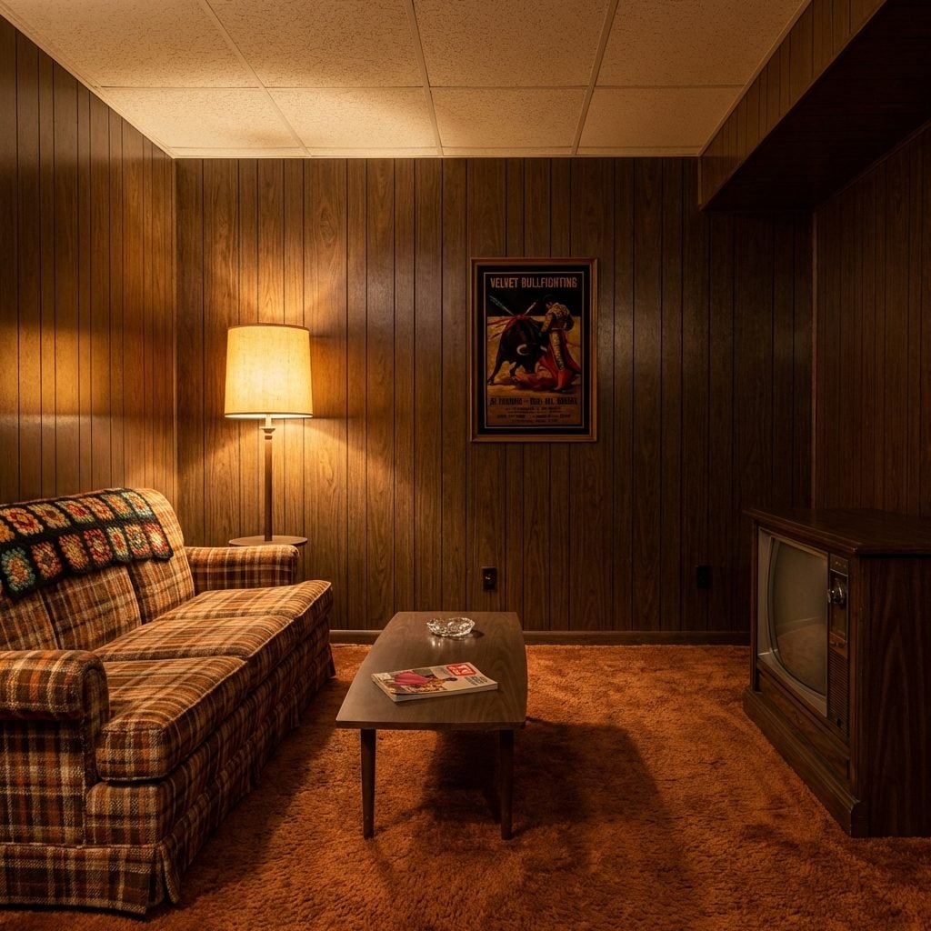 Wood-Paneled Walls Covering Every Square Inch, Floor to Ceiling, in a Brown That Had No Official Name