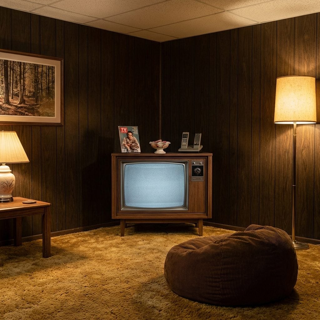 A Giant Wood-Framed Console TV That Weighed Several Hundred Pounds and Served as Both Screen and Side Table