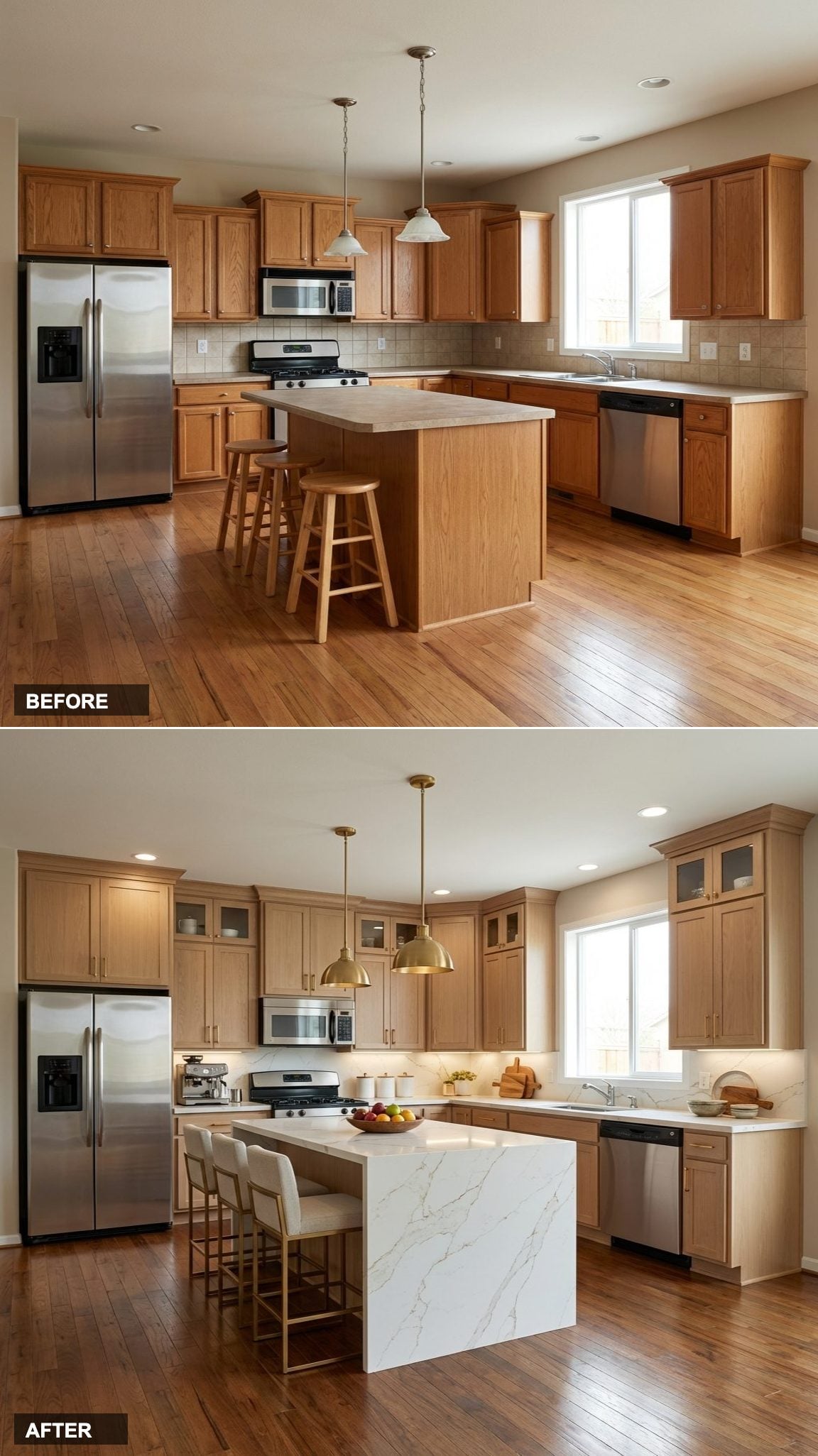 Wasted Blank Wall to a Floor-to-Ceiling Custom Pantry Wall with Glass Display Cabinets