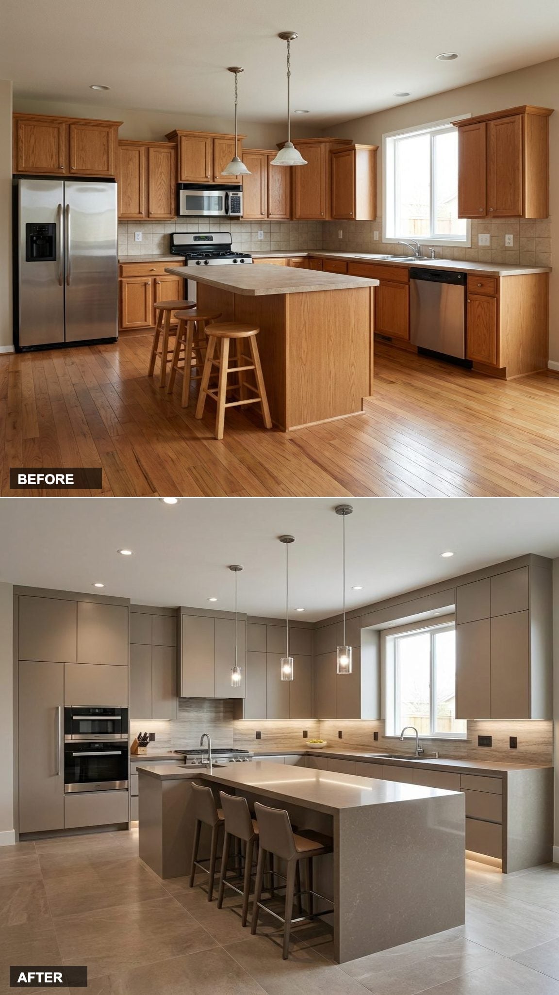 Cramped Kitchen Corridor to Moody Jewel-Toned Galley with Maximized Overhead Storage