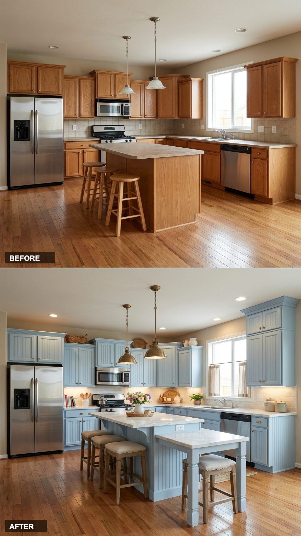 Forgettable White Box to Warm Terracotta Mediterranean Kitchen with Arched Niches