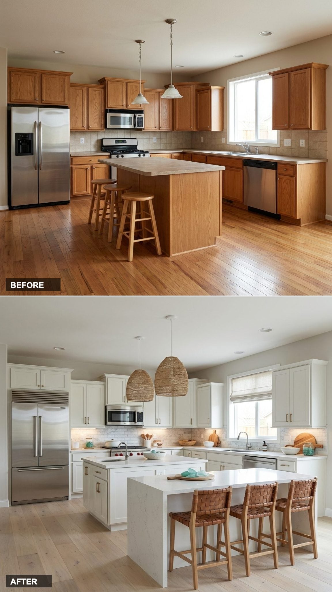 Dead Corner Space to a Custom L-Shape Kitchen with Hidden Appliance Garage