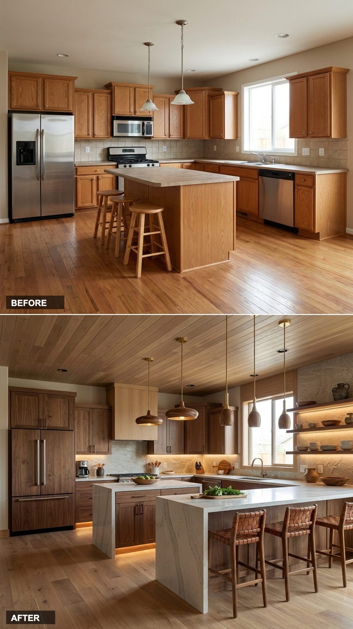 Forgotten Breakfast Nook to a Banquette Pantry Alcove with Hidden Cabinet Storage