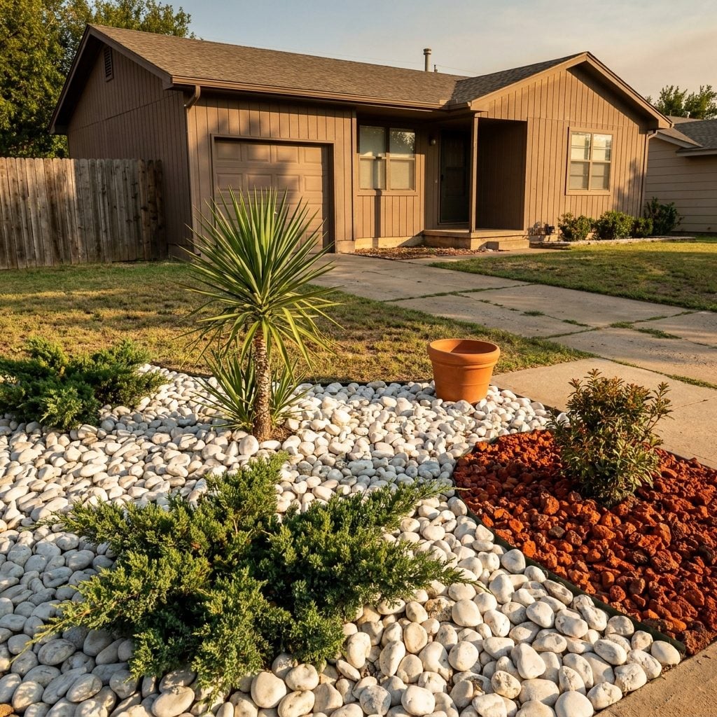 White River Rock and Red Lava Rock: The Mulch Nobody Had to Replace