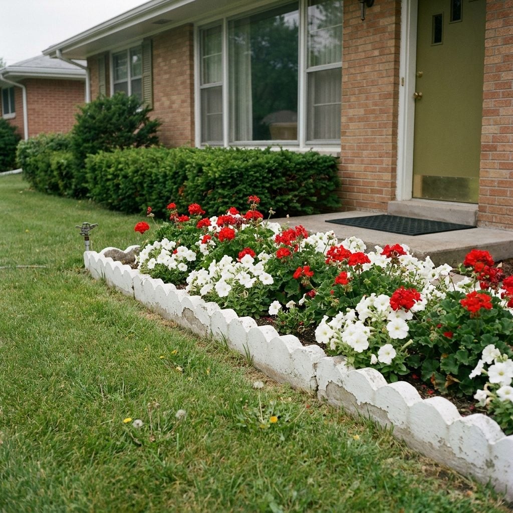 That Scalloped Concrete Edging That Made Every Flower Bed Look Like a Birthday Cake