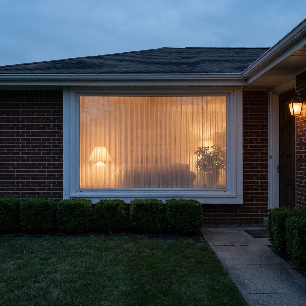 The Big Picture Window Facing the Street, Sheers Drawn, Everyone Half-Watching