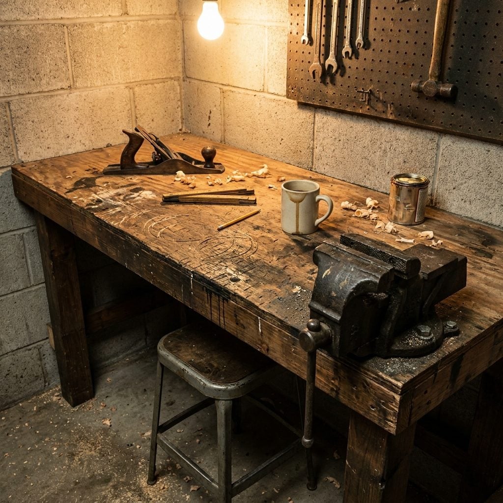 The Built-In Workbench with a Bench Vise That Could Crush a Walnut (or Your Finger)
