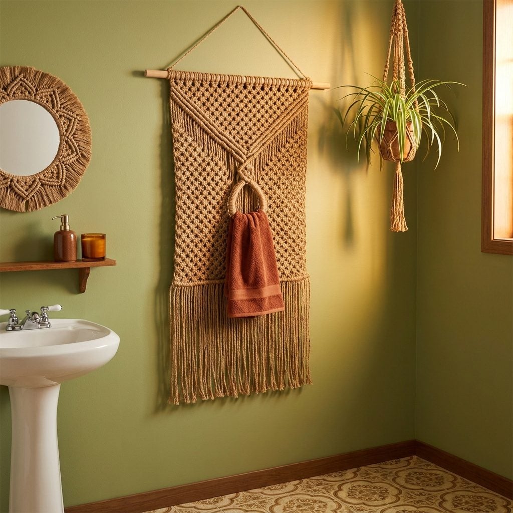 The Macramé Towel Holder That Made You Feel Like You Were Drying Your Hands in a Craft Fair