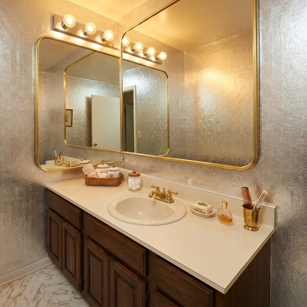 The Vanity Light Bar with Exposed Globe Bulbs That Made Everyone Look Like a Game Show Host