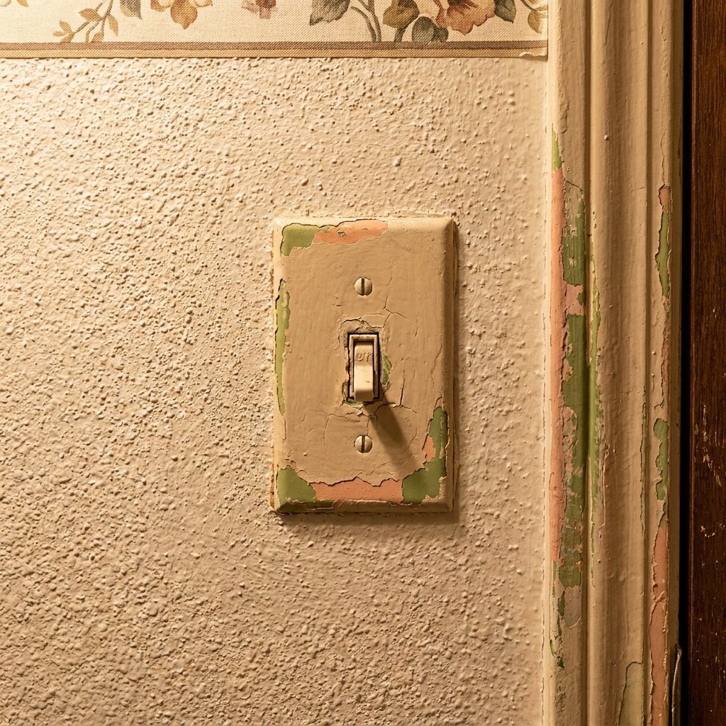 The Light Switch Plate Painted Over So Many Times It Was Basically a Relief Sculpture
