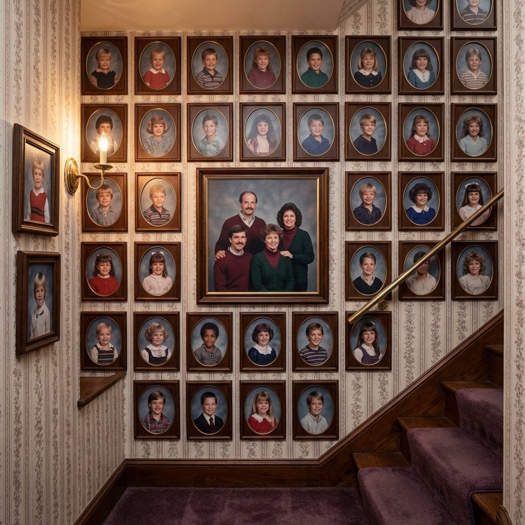 Framed School Photos in Oval Mats Going Back Approximately a Decade