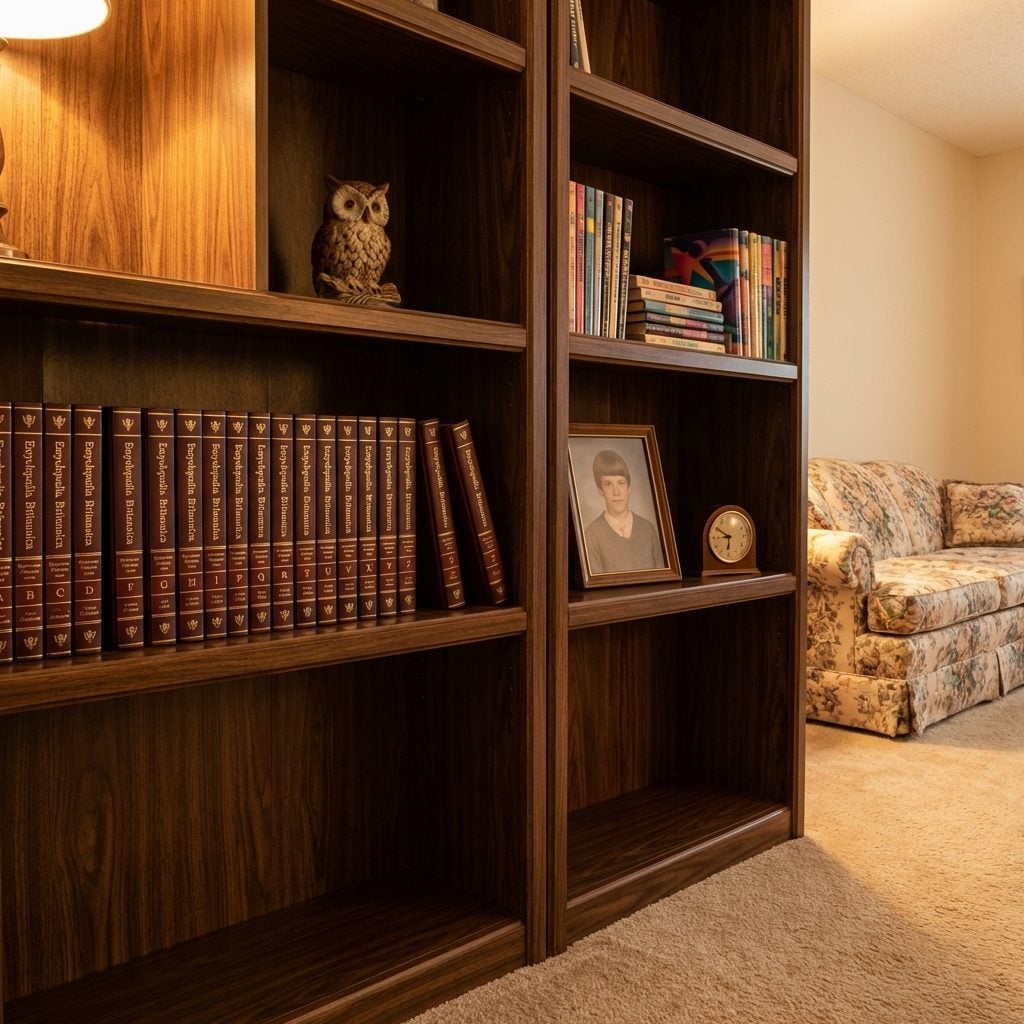 The Encyclopaedia Britannica Set Lined Up on the Bookshelf