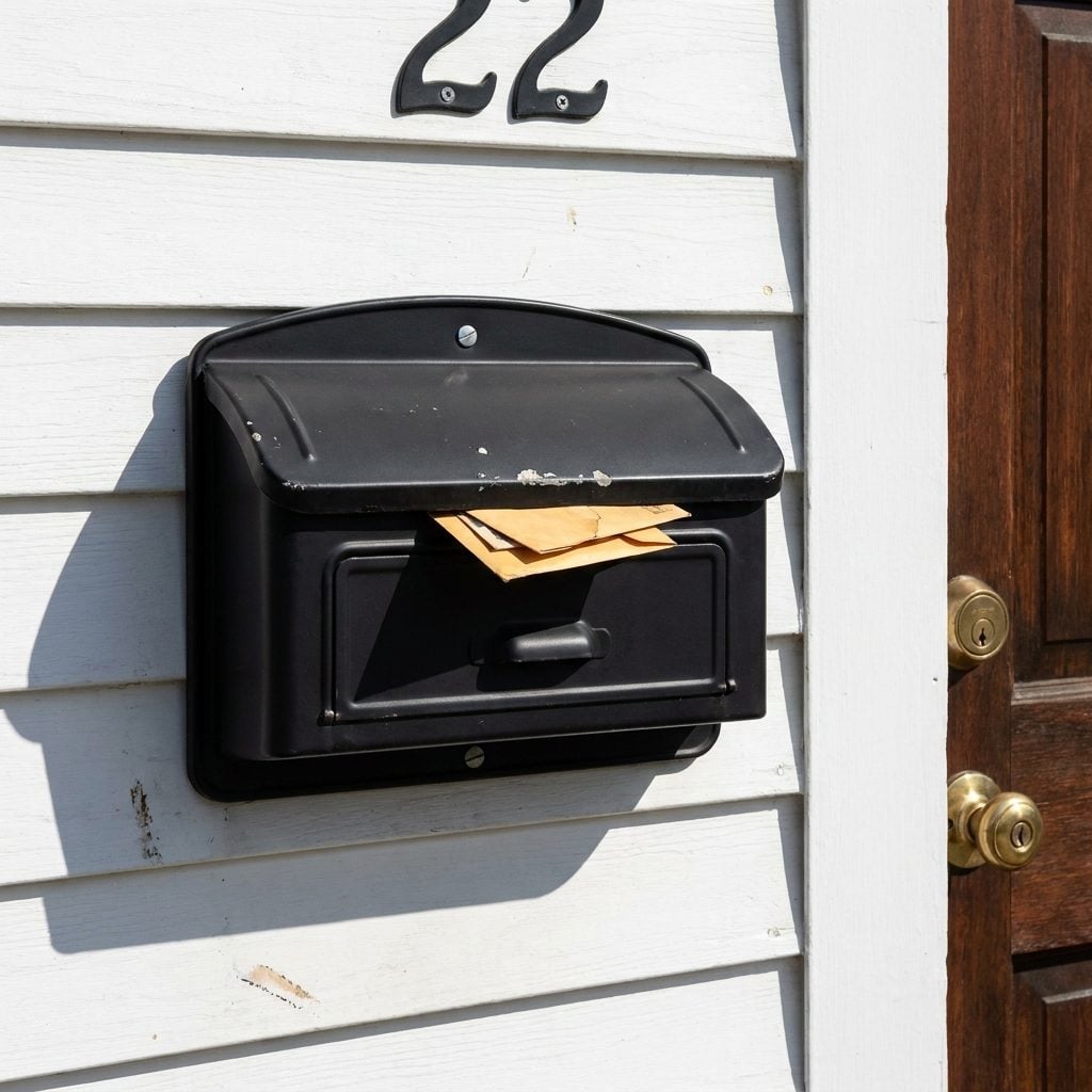 That Wall-Mounted Metal Mailbox Right Beside the Door, Always in Black