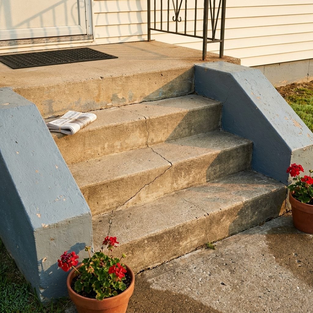 Boxy Concrete Steps With Solid Sidewalls That Meant Business