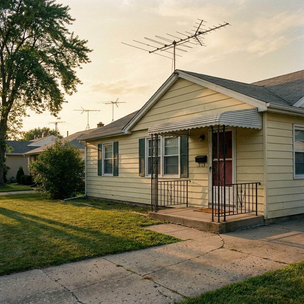 The TV Antenna Rising Above the Roofline Like a Suburban Crown