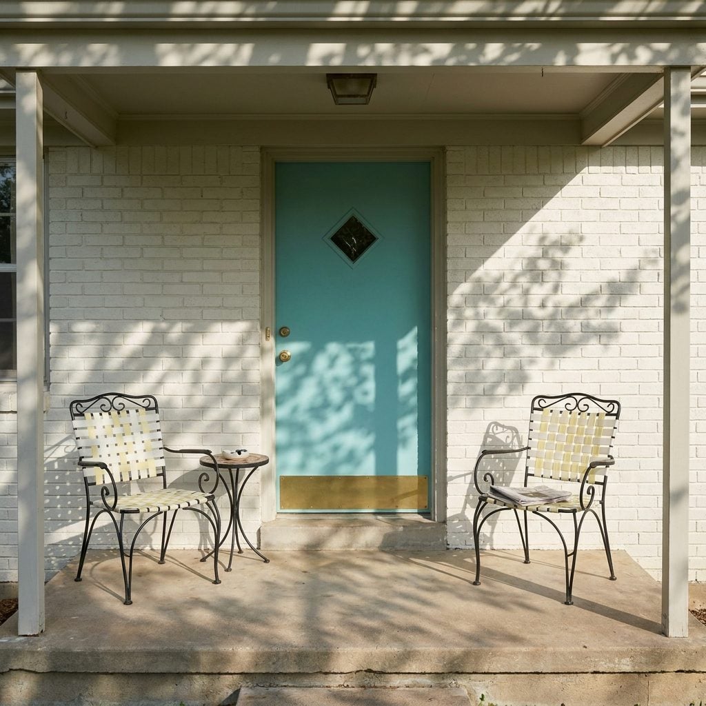 Wrought Iron Patio Chairs With Frames So Thin They Looked Like Line Drawings