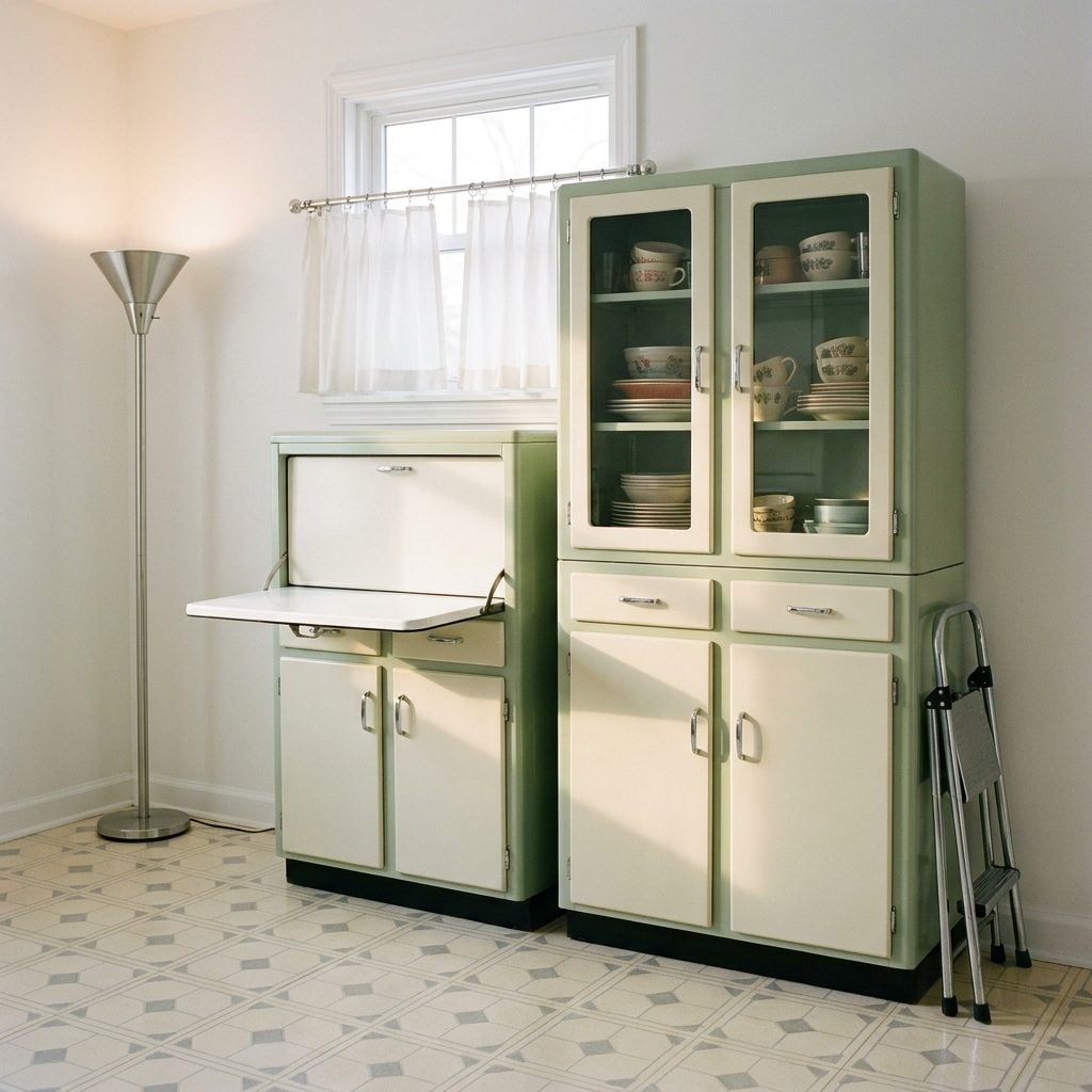 Freestanding Metal Cabinets With Enameled Finishes in Pastels or Industrial Grey