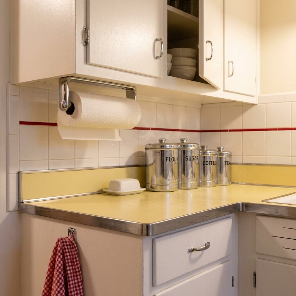 Paper Towel Holders Mounted Under the Cabinet, Right Where You Needed Them