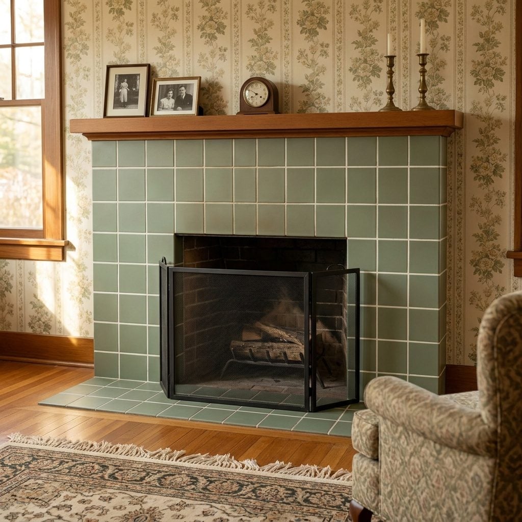Fireplaces With Ceramic Tile Surrounds in Soft, Matte Colors