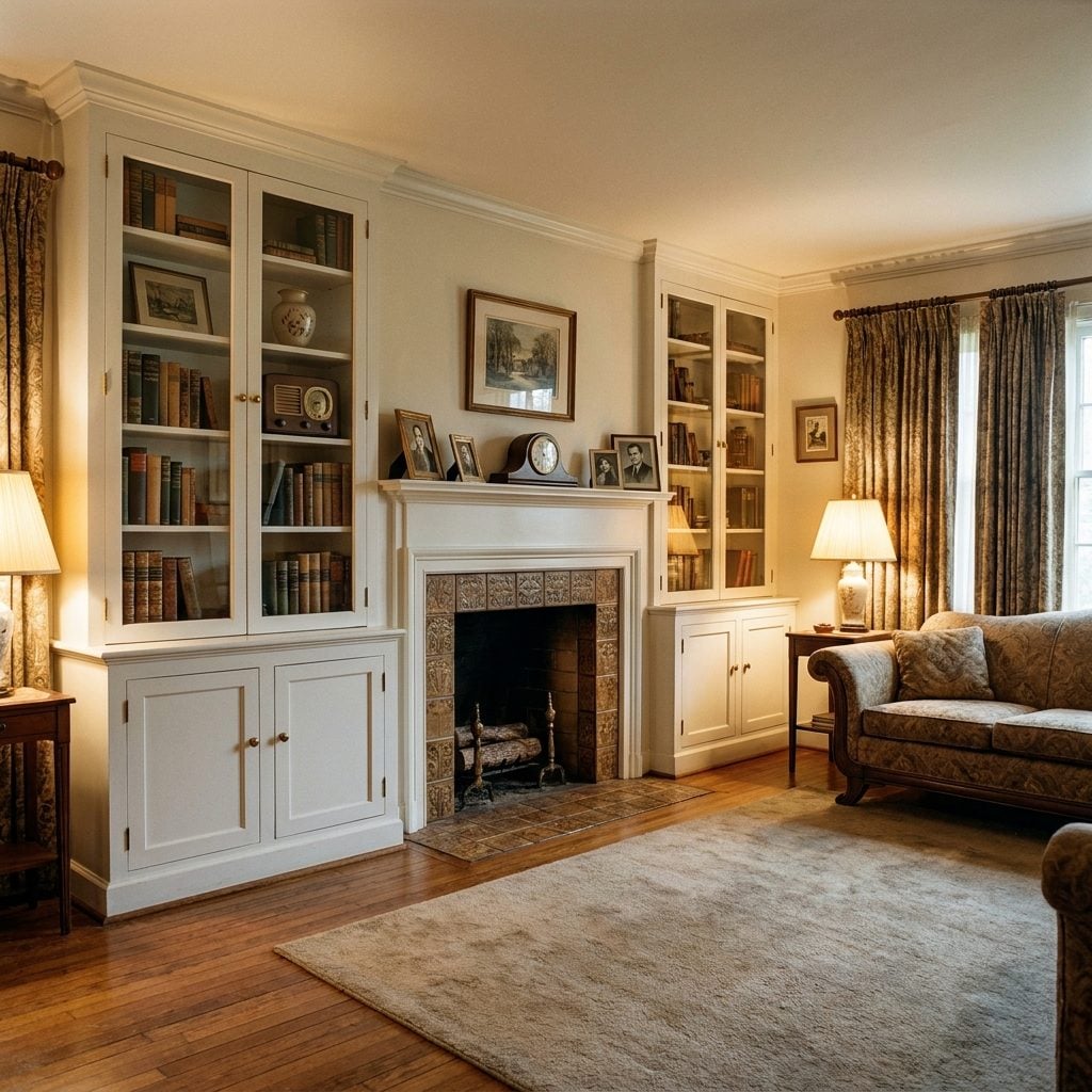 Built-In Bookcases Flanking the Fireplace Like They Were Always Meant to Be There