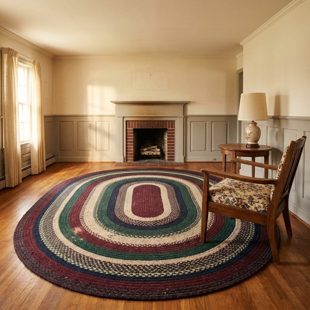 Braided Oval Rugs Layered Right Over Everything Else