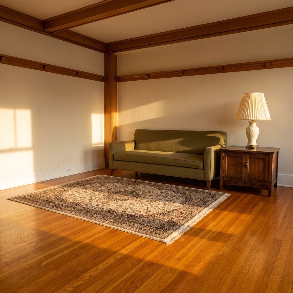 Hardwood Floors That Were Never Fully Covered, On Purpose