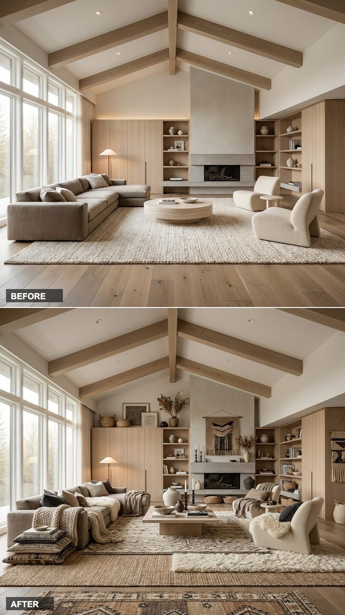 From Brass Floor Lamp to a Sophisticated Transitional Room With Real Staying Power