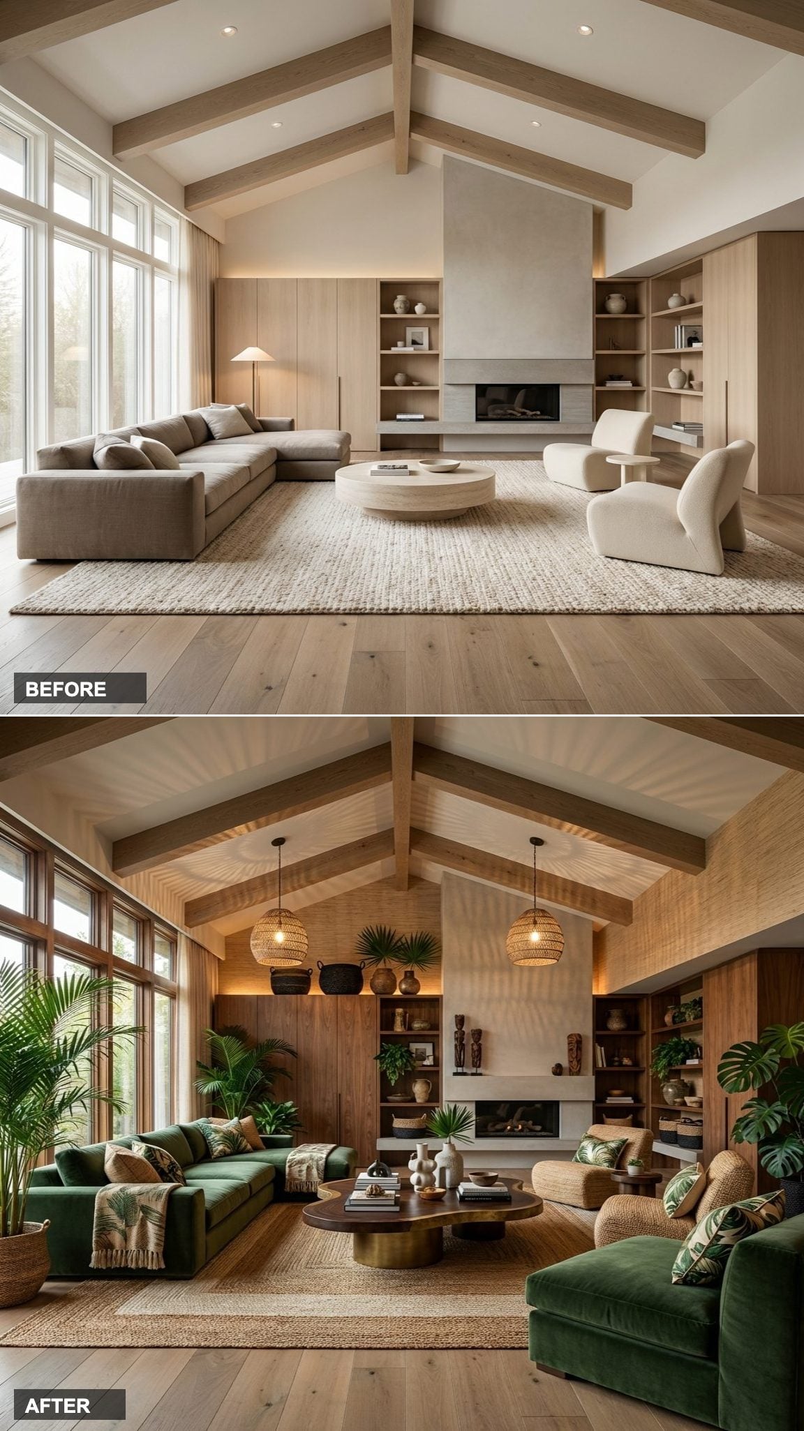 From Brass Ceiling Fan Nightmare to Japandi-Adjacent Warmth