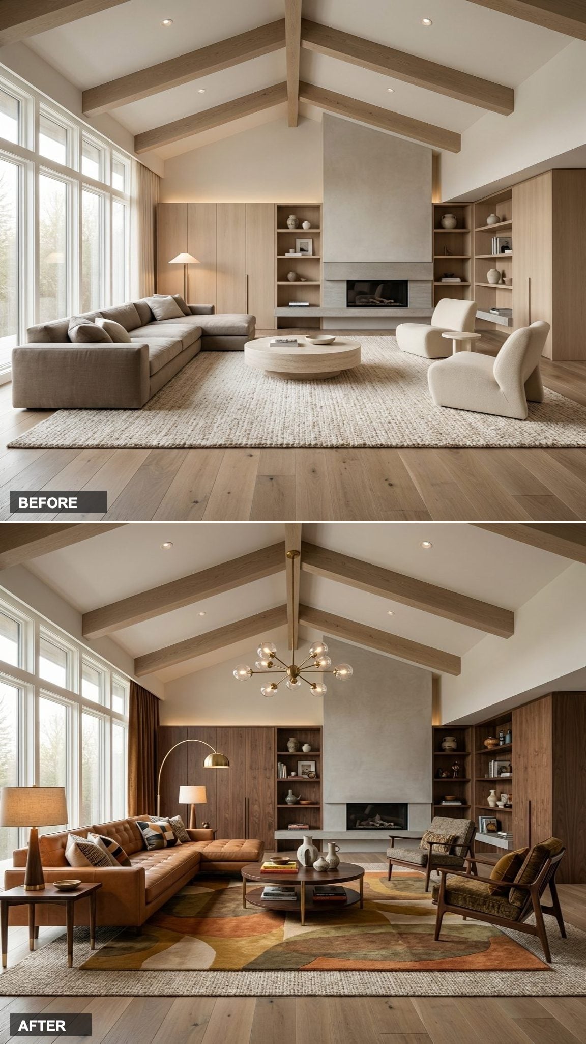 From Honey Oak Entertainment Center to Rustic Mountain Lodge