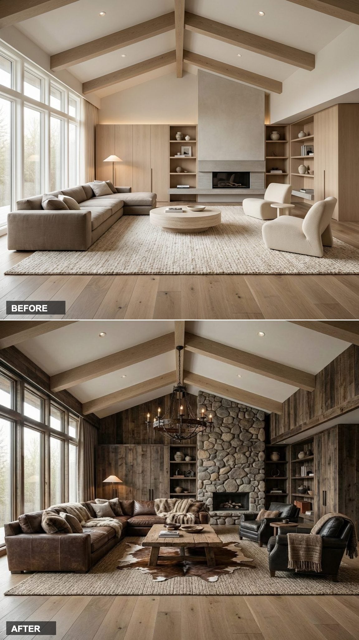 Cream Carpet and Vertical Blinds to Sophisticated Art Deco Jewel Box