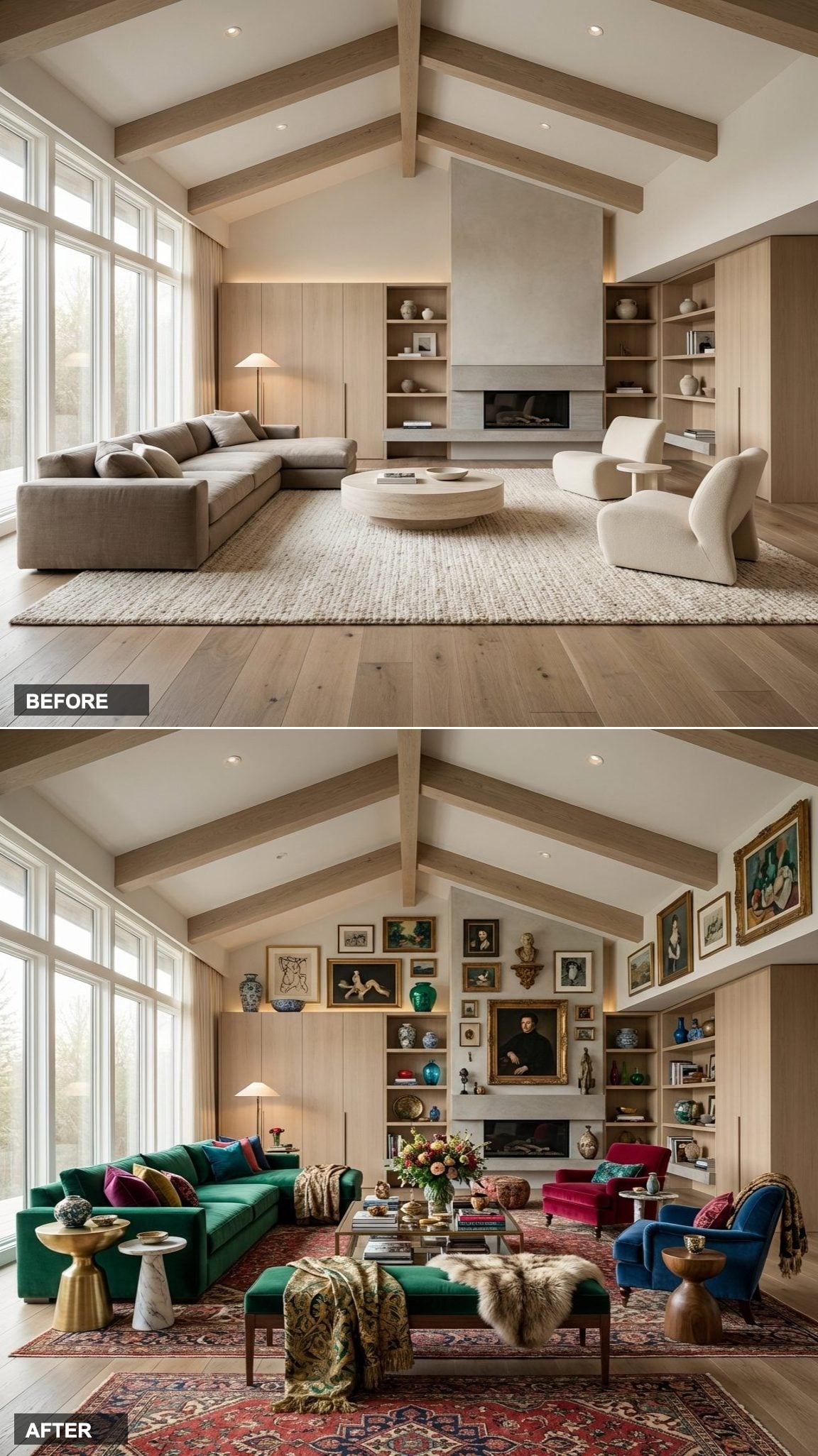 From Forgettable Flex Room to a Rich Jewel-Toned Sitting Room