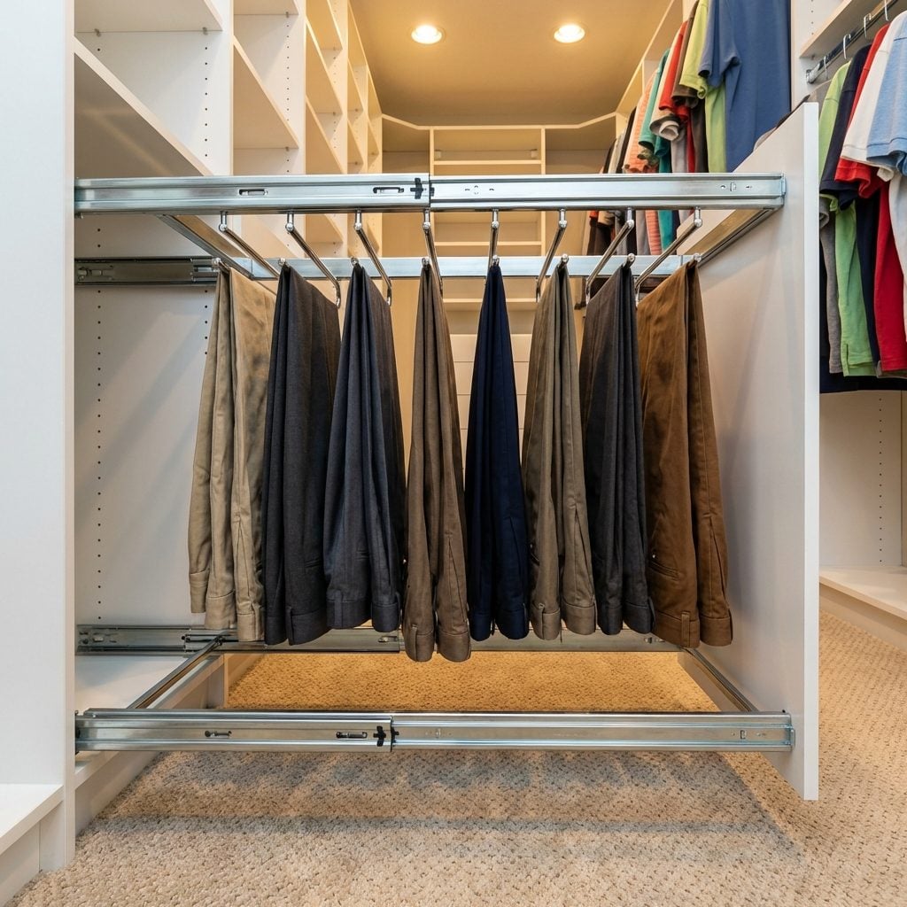 Pull-Out Pants Racks That Treated Your Trousers Like They Deserved Respect