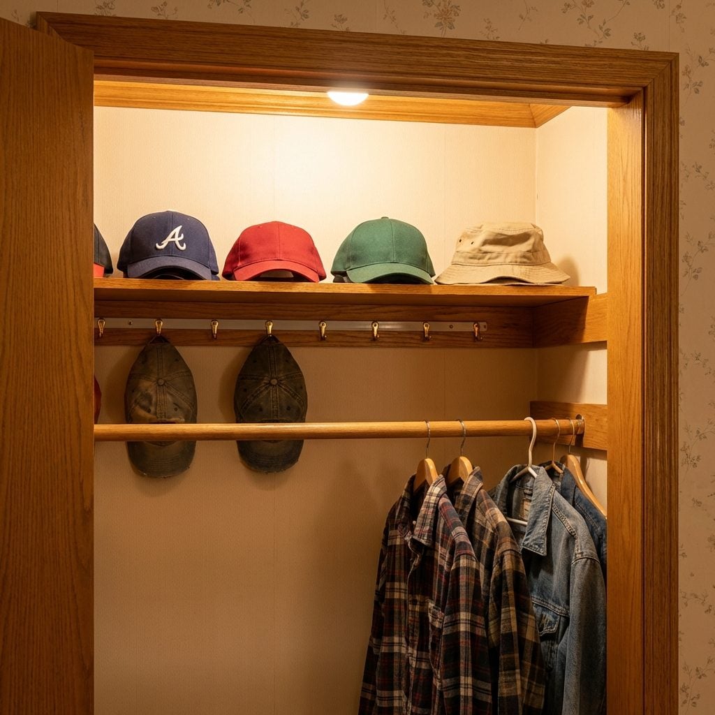 The Dedicated Hat Shelf (Usually at the Very Top)