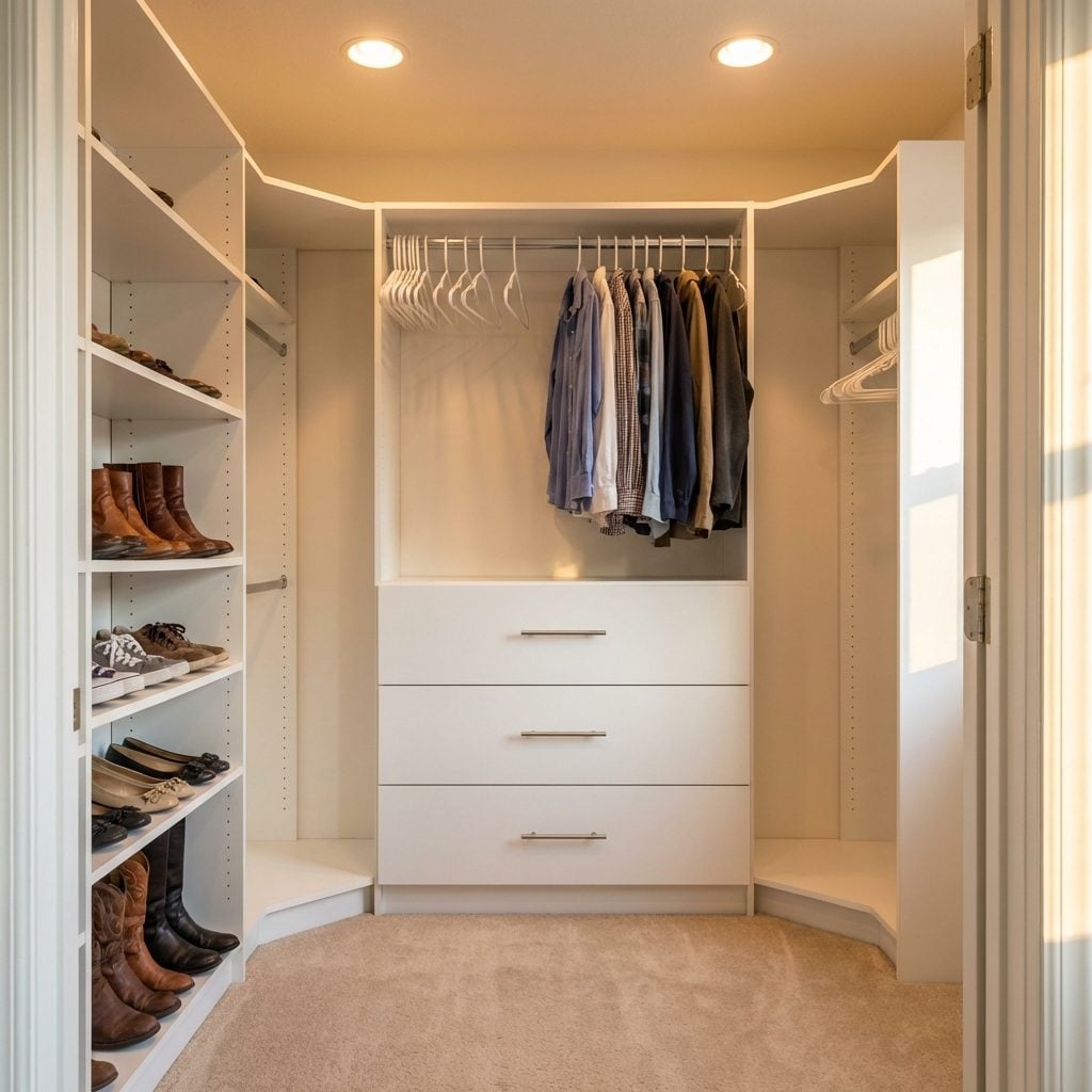 Built-In Drawers Inside the Closet That Made a Dresser Unnecessary