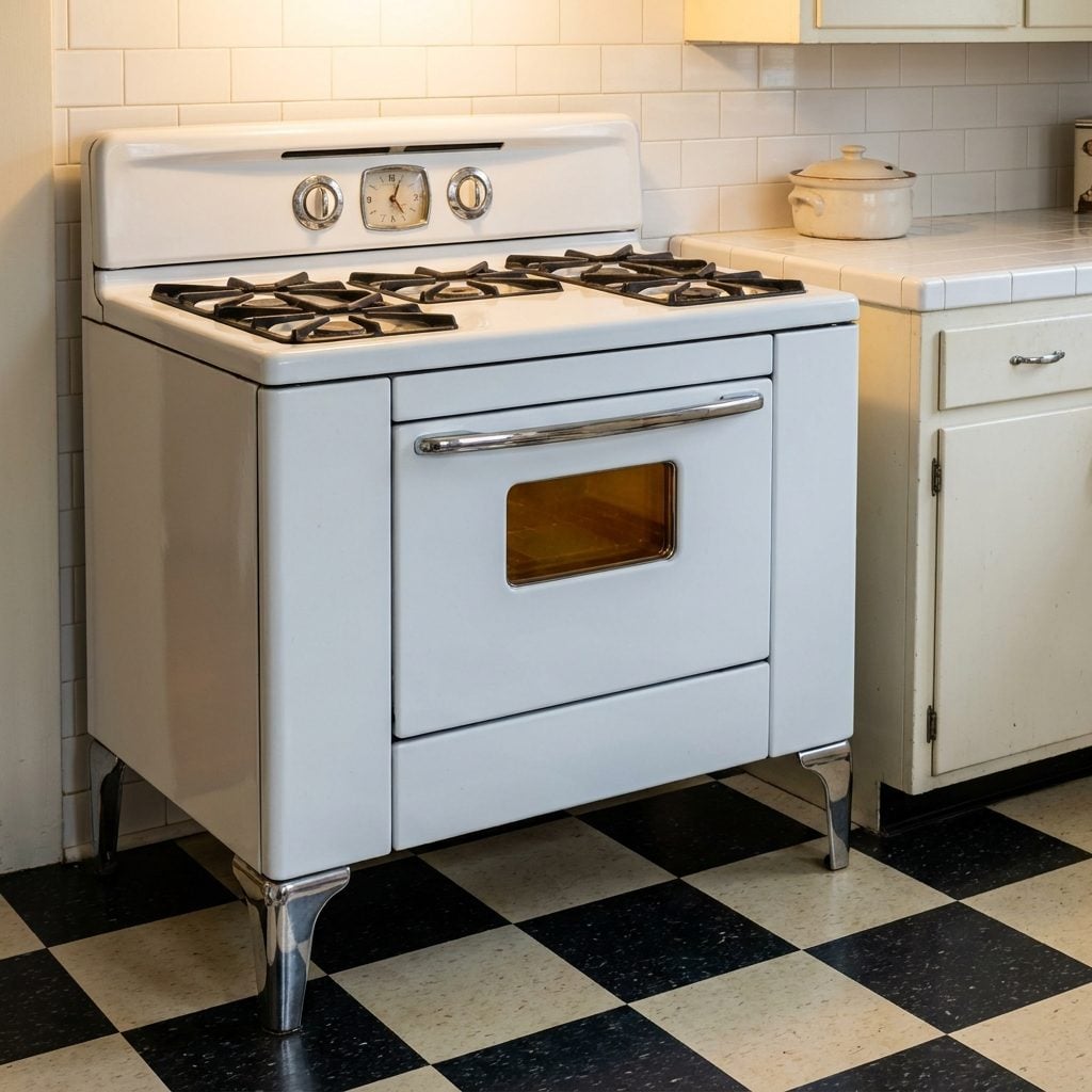 Freestanding Gas Ranges with Chrome Legs That Stood on the Floor Like Furniture