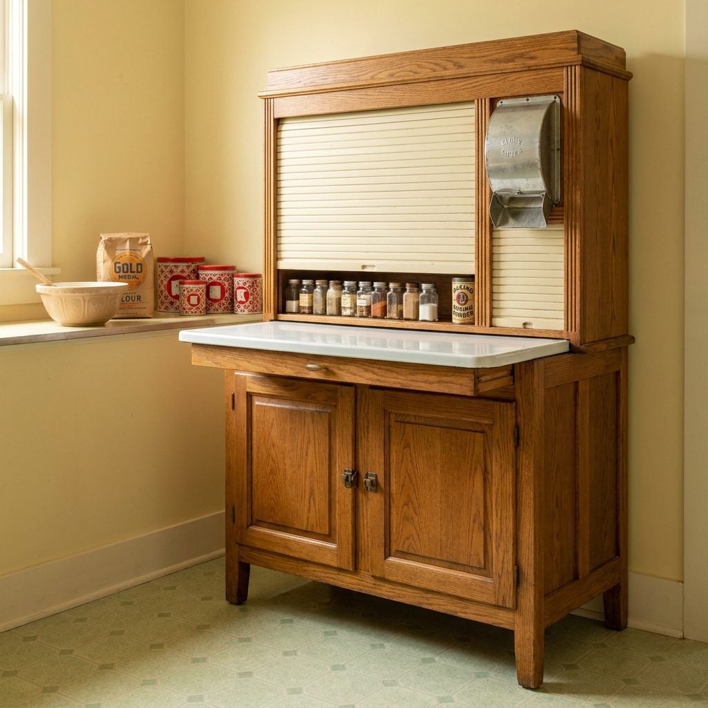 The Built-In Hoosier Cabinet With Its Own Flour Sifter and Secret Compartments