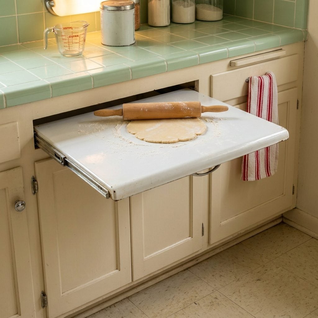 The Pull-Out Enamel Work Surface That Appeared Out of Nowhere