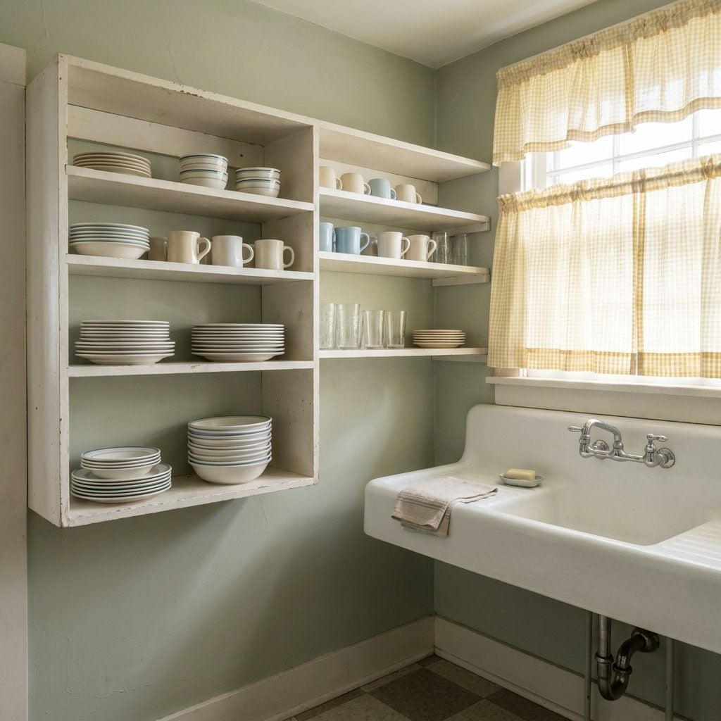 Open Shelves Where the Good Dishes Lived Every Single Day