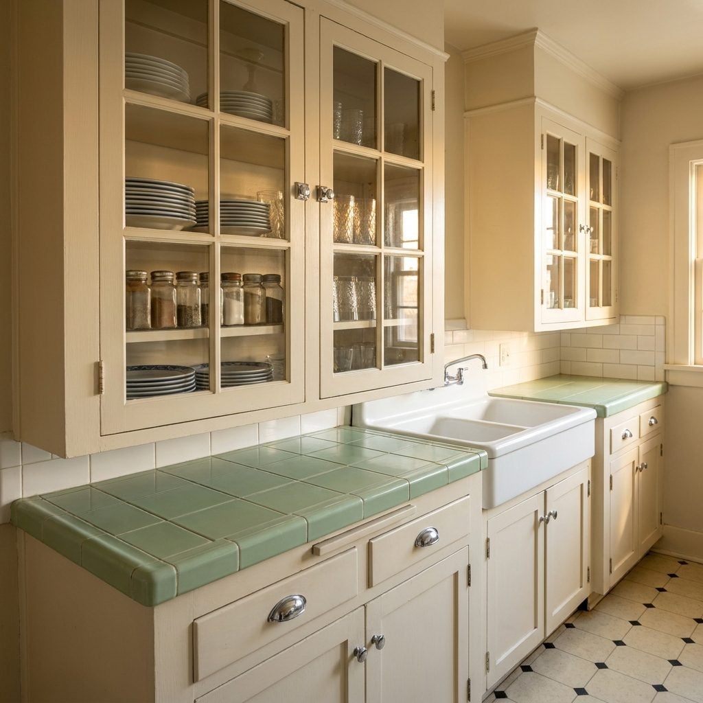 Glass-Front Upper Cabinets That Made the Kitchen Feel Like a Shop