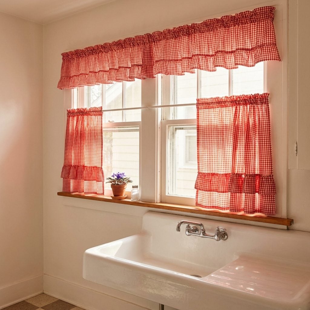 Ruffled Gingham Curtains That Were Half Decoration, Half Privacy Solution