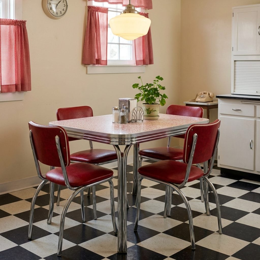 Chrome-Trimmed Dinette Sets with Formica Tops