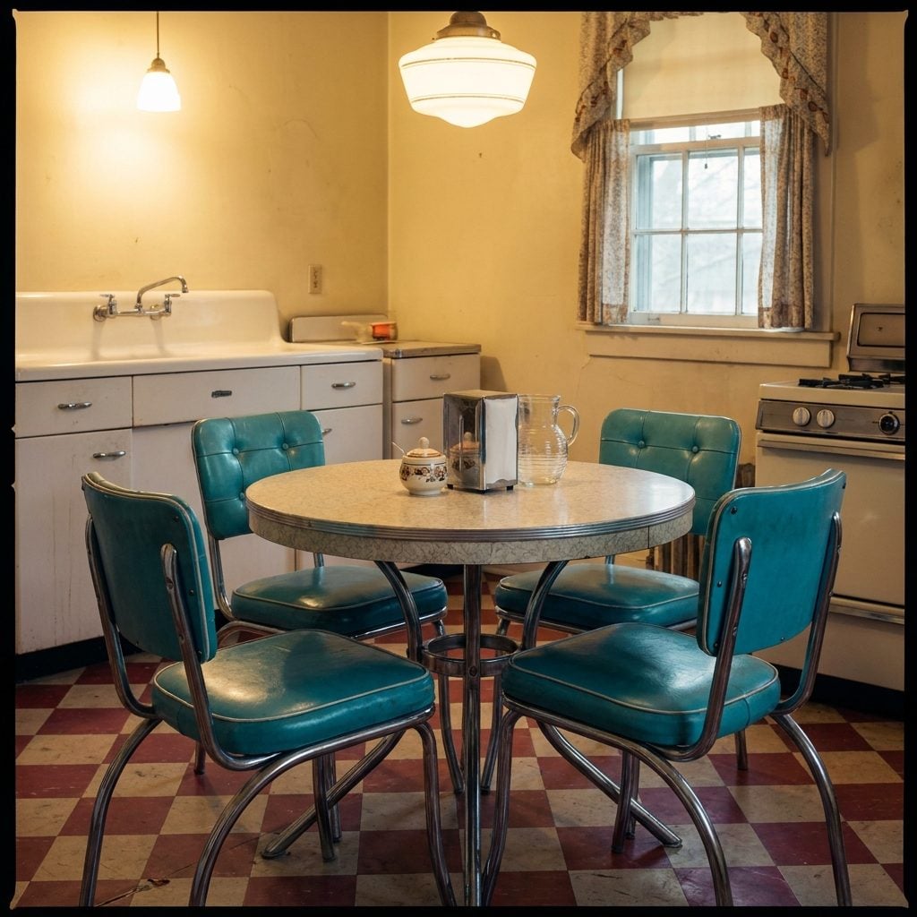 Vinyl-Upholstered Dinette Chairs in Colors That Had No Business Being That Bold