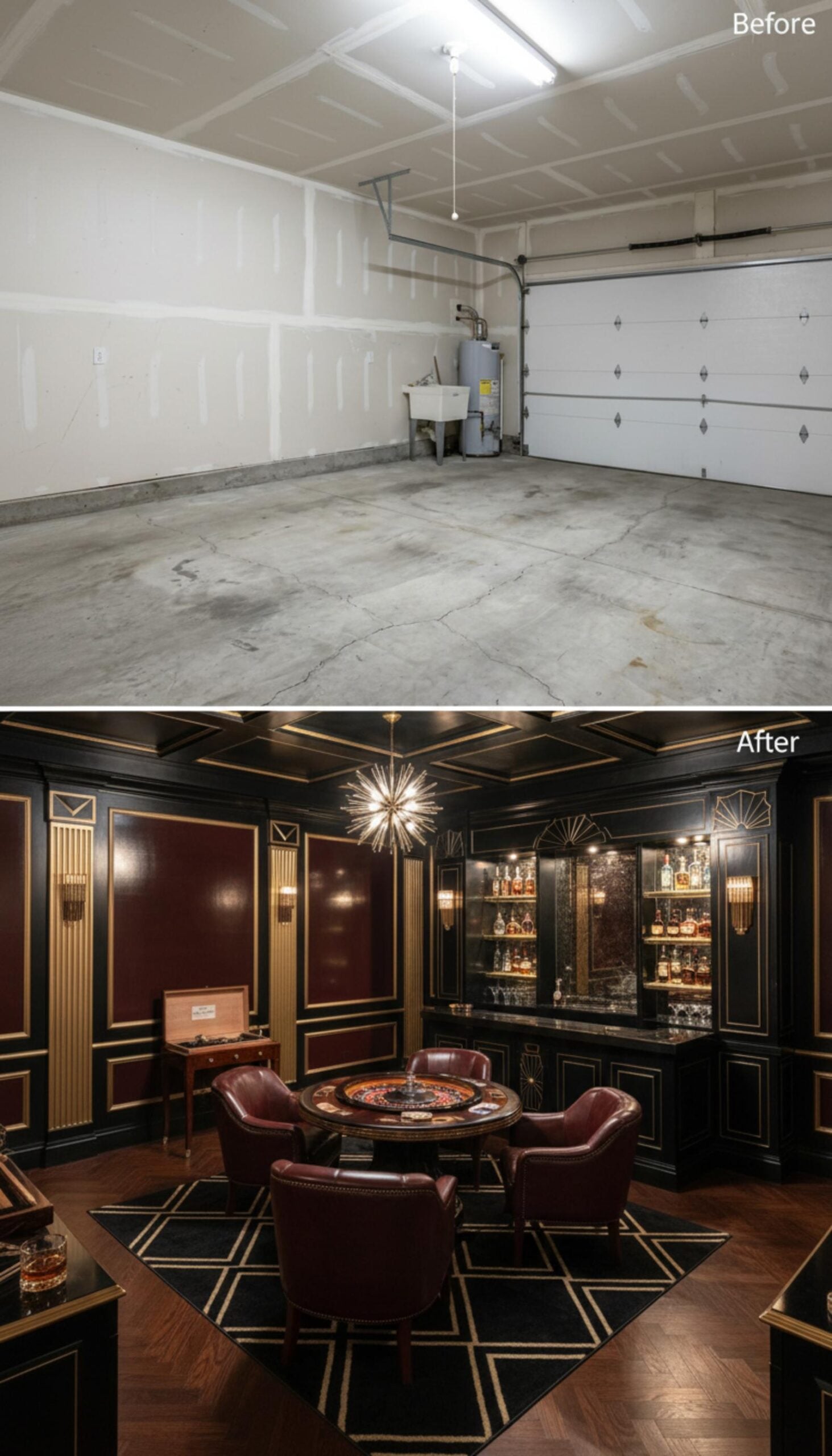 Art Deco Garage Conversion Brings Roulette Table Drama and a Full Whiskey Bar