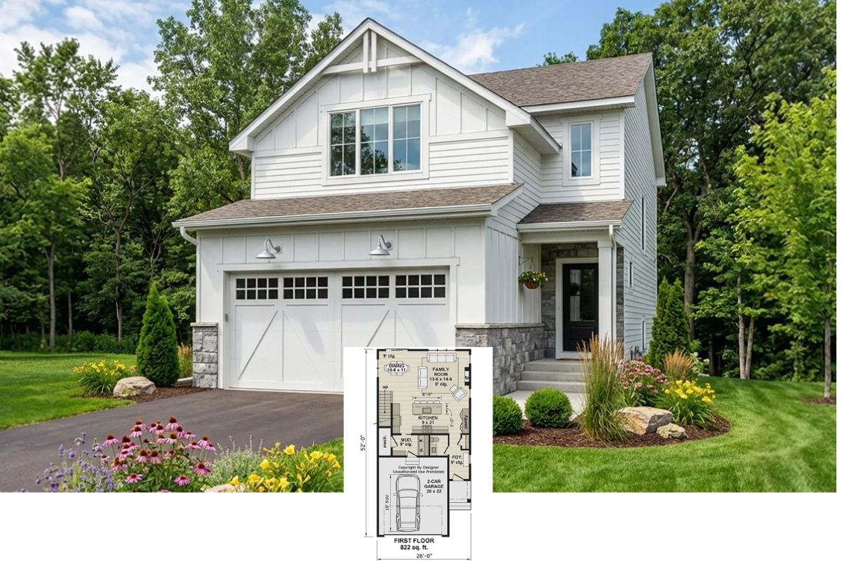 Maple Ridge 4-Bedroom Modern Farmhouse with Open Living Space and Double Garage (Floor Plan)