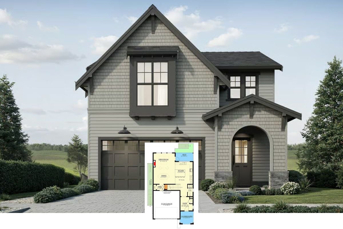 4-Bedroom New American Home with Open Living Space and Optional Basement (Floor Plan)