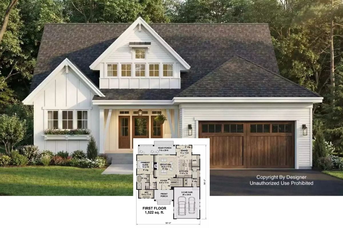 4-Bedroom Orton Row Farmhouse with Loft and Jack & Jill Bathroom (Floor Plan)